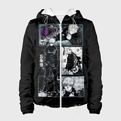 Куртка с капюшоном женская Сатору Гото Магическая битва, цвет: 3D-белый
