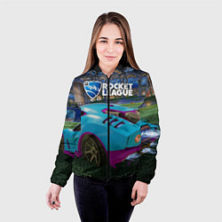 Куртка с капюшоном женская Rocket League, цвет: 3D-черный — фото 2