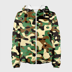 Куртка с капюшоном женская Камуфляж, цвет: 3D-белый