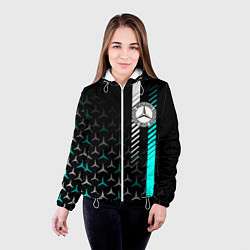 Куртка с капюшоном женская МЕРСЕДЕС AQUA BLACK GRADIENT, цвет: 3D-белый — фото 2