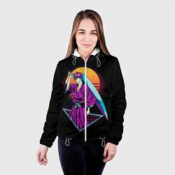 Куртка с капюшоном женская Retro - Ичиго Куросаки, цвет: 3D-белый — фото 2