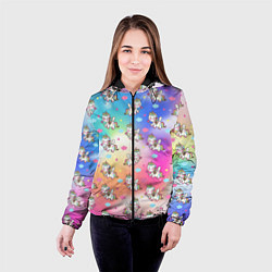 Куртка с капюшоном женская Пони единорог в облаках, цвет: 3D-черный — фото 2