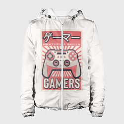 Куртка с капюшоном женская Геймпад геймера Japan gamer, цвет: 3D-белый