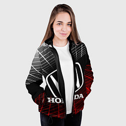 Куртка с капюшоном женская HONDA ХОНДА СЕТКА, цвет: 3D-черный — фото 2