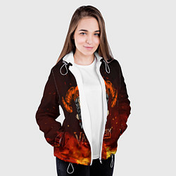 Куртка с капюшоном женская Valheim девушка воин, цвет: 3D-белый — фото 2