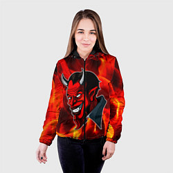 Куртка с капюшоном женская The devil is on fire, цвет: 3D-черный — фото 2