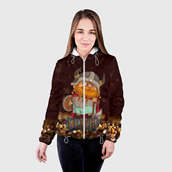 Куртка с капюшоном женская Valheim мультяшный викинг, цвет: 3D-белый — фото 2