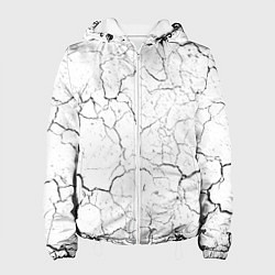 Куртка с капюшоном женская Трещины, цвет: 3D-белый