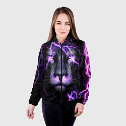 Куртка с капюшоном женская НЕОНОВЫЙ ЛЕВ NEON LION, цвет: 3D-черный — фото 2