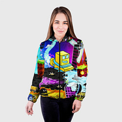 Куртка с капюшоном женская Geometry Dash: Art, цвет: 3D-черный — фото 2
