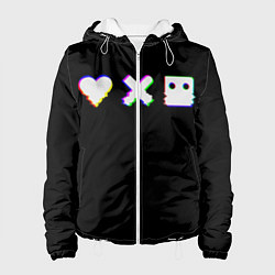 Куртка с капюшоном женская Love Death and Robots Glitch, цвет: 3D-белый