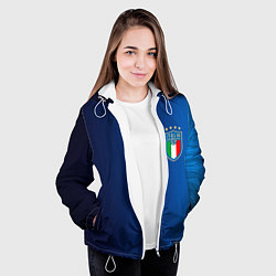 Куртка с капюшоном женская Сборная Италии, цвет: 3D-белый — фото 2