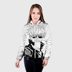Куртка с капюшоном женская Магическая битва Годжо, цвет: 3D-белый — фото 2