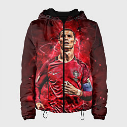 Куртка с капюшоном женская Cristiano Ronaldo Portugal, цвет: 3D-черный