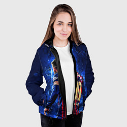 Куртка с капюшоном женская Leo Messi Лео Месси 10, цвет: 3D-черный — фото 2