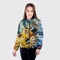 Куртка с капюшоном женская Морской мир, цвет: 3D-черный — фото 2