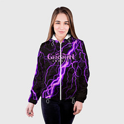 Куртка с капюшоном женская GENSHIN IMPACT МОЛНИЯ НЕОН, цвет: 3D-белый — фото 2