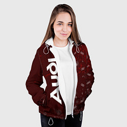 Куртка с капюшоном женская Ауди - Краска Паттерн, цвет: 3D-белый — фото 2