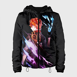 Куртка с капюшоном женская ТАРТАЛЬЯ - GENSHIN IMPACT NEON, цвет: 3D-черный