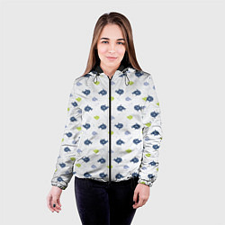Куртка с капюшоном женская Рыбы, цвет: 3D-черный — фото 2