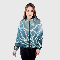 Куртка с капюшоном женская Молнии, цвет: 3D-черный — фото 2