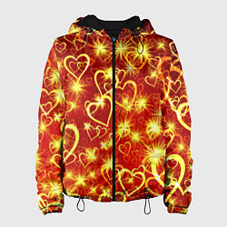 Куртка с капюшоном женская Любовный взрыв, цвет: 3D-черный