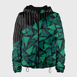 Куртка с капюшоном женская Геометрический узор, цвет: 3D-черный