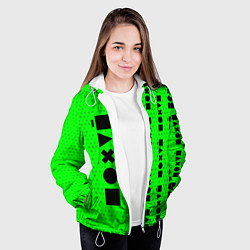 Куртка с капюшоном женская Безразличие - Космос Паттерн справа, цвет: 3D-белый — фото 2