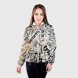 Куртка с капюшоном женская Газета, цвет: 3D-белый — фото 2