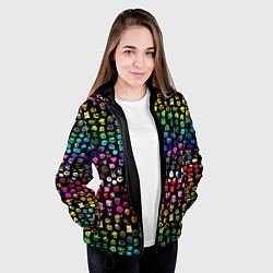 Куртка с капюшоном женская ПЕРСОНАЖИ ИГРЫ FNF, цвет: 3D-черный — фото 2