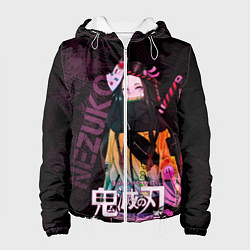 Куртка с капюшоном женская Незуко Камадо Kimetsu no aiba, цвет: 3D-белый