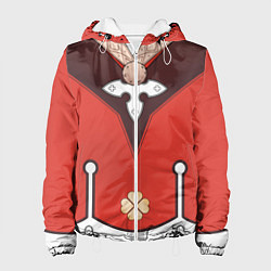 Куртка с капюшоном женская КОСТЮМ КЛИ ГЕНШИН ИМПАКТ, цвет: 3D-белый