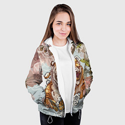 Куртка с капюшоном женская Тигр в облаках, цвет: 3D-белый — фото 2