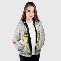 Куртка с капюшоном женская Котик, цвет: 3D-черный — фото 2