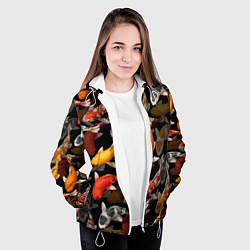 Куртка с капюшоном женская Карпы кои Японские карпы, цвет: 3D-белый — фото 2