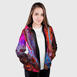 Куртка с капюшоном женская Брызги на камнях, цвет: 3D-черный — фото 2