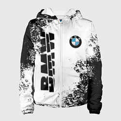 Куртка с капюшоном женская BMW БМВ РАЗРЕЗАННОЕ ЛОГО, цвет: 3D-белый