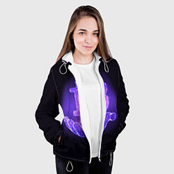 Куртка с капюшоном женская BITCOIN IN HAND БИТКОИН, цвет: 3D-белый — фото 2