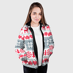 Куртка с капюшоном женская Вязаный рисунок, цвет: 3D-черный — фото 2