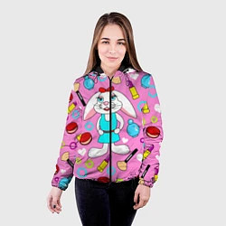 Куртка с капюшоном женская Кролик и косметика, цвет: 3D-черный — фото 2