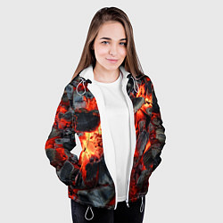 Куртка с капюшоном женская Древесные угли, цвет: 3D-белый — фото 2