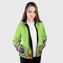 Куртка с капюшоном женская Halloween art, цвет: 3D-черный — фото 2