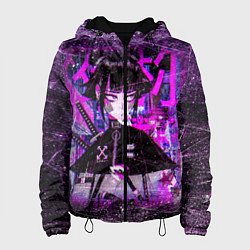 Куртка с капюшоном женская Cyberpunk Samurai Anime, цвет: 3D-черный