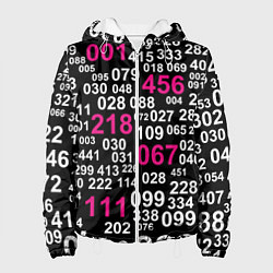 Куртка с капюшоном женская Игра в кальмара: Номера, цвет: 3D-белый