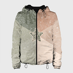 Куртка с капюшоном женская Звезда на фоне АПВ 6 1 2, цвет: 3D-черный