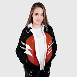 Куртка с капюшоном женская Японская лисица, цвет: 3D-белый — фото 2