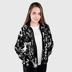 Куртка с капюшоном женская BERSERK SYMBOL LOGO БЕРСЕРК СИМВОЛИКА ПАТТЕРН, цвет: 3D-черный — фото 2