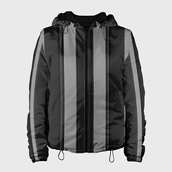 Куртка с капюшоном женская Ретро полосы, цвет: 3D-черный