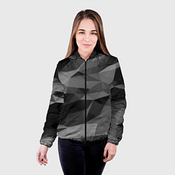 Куртка с капюшоном женская Чб абстракция, цвет: 3D-черный — фото 2
