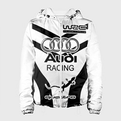 Куртка с капюшоном женская Audi Quattro, цвет: 3D-белый